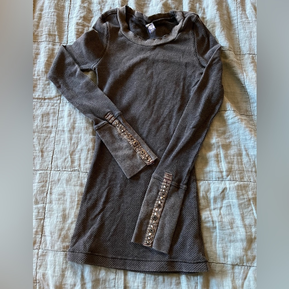 Free People Waffle Shirt Stud Sleeves Bella Swan